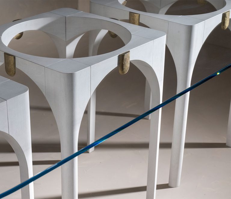 Met Arches Dining Table Four Pedestal