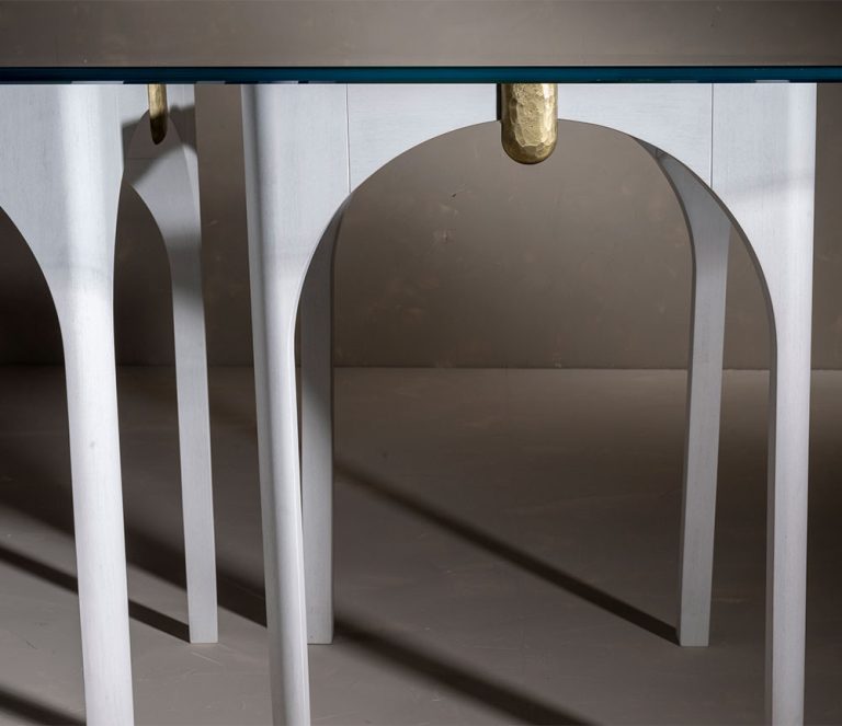 Met Arches Dining Table Four Pedestal